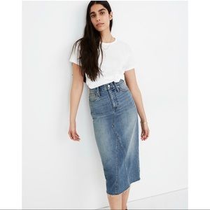 Madewell Rigid Denim Midi Skirt in Camille Wash 31